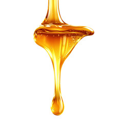 honey dripping from a spoon isolated on transparent background, clipping path, png file
