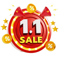 1.1 flash sale Promotion 3D Rendering