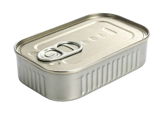 Closed fish or food tin can, isolated PNG