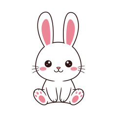 Adorable Cartoon Rabbit with Big Ears