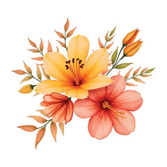 vector illustration of a lily watercolour