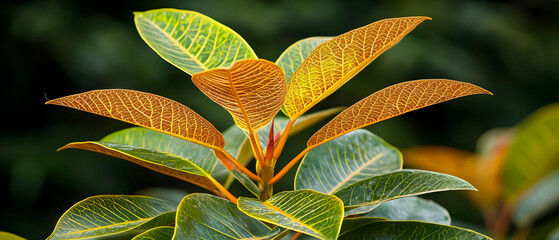Colorful Patterned Leaves Closeup