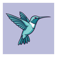 Stylized Hummingbird Illustration with Colors