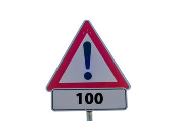 Schild mit Zahl 100
