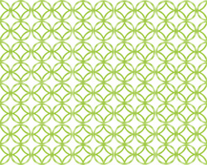 Fototapeta premium Matcha Green Japanese Shippo Pattern, Hand Painted Watercolor Seamless PNG