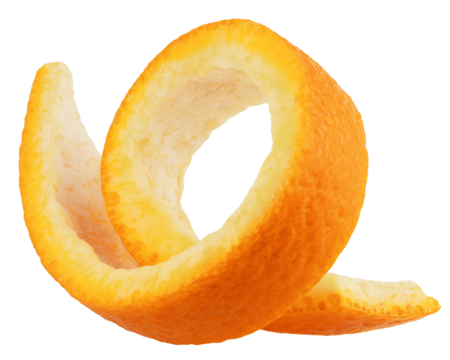 Orange Peel isolated on white background, full depth of field