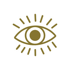 Mystical Eye Symbol with Radiant Lines