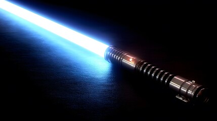 Leuchtendes Sci-Fi-Energieschwert auf schwarzem Hintergrund