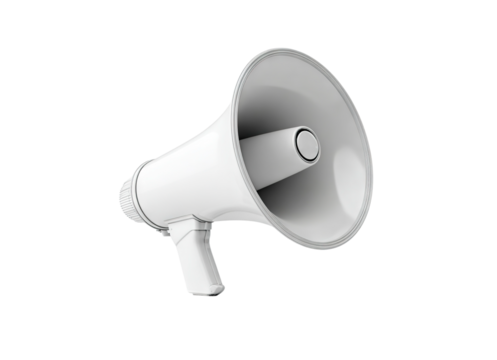 Minimalistic modern 3D megaphone