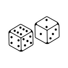  Dice icon white on background
