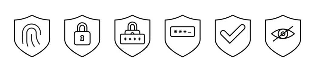Privacy Protection Shield Lock Icon, shield security padlock icon, digital protection lock icon, encrypted shield padlock vector, cyber security shield icon