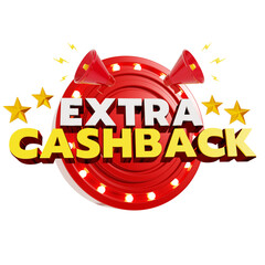 extra cash back graphic with megaphone and coins