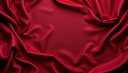 Obraz premium Luxurious red fabric draped elegantly, showcasing smooth, flowing textures and rich color. soft folds create sense of depth and warmth, perfect for various design applications