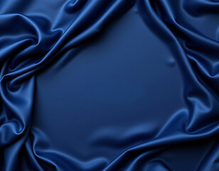 Luxurious blue satin fabric drapes elegantly, creating smooth and rich background that enhances any design. soft texture and deep color evoke sense of sophistication and style