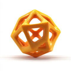 a 3d printed orange object on a white surface