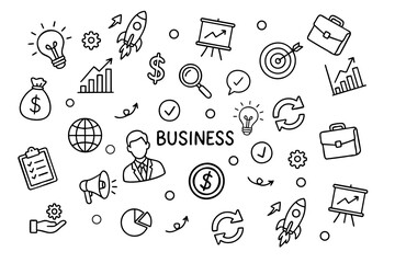 Naklejka premium Business element set, various types of business elements. Business set