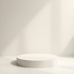 Minimalist Circular Podium Stage Mockup with Soft Lighting