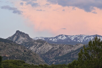 Obraz premium sunset in the national park of sierra nevada in the spanish province of granada