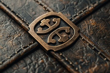 Ornate clasp on vintage-style leather box