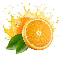 orange slice with water splash