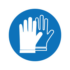 Safety Gloves Symbol Protective Handwear Mandatory Sign Icon Design Vector