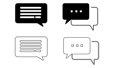 chat icon set. Simple vector icon set for online communication. Message, chat, dialogue icons.

