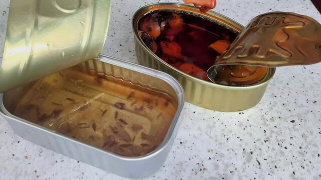 Latas de conservas comida r&aacute;pida y saludable 