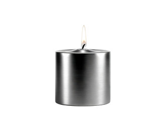 Silver metal candle