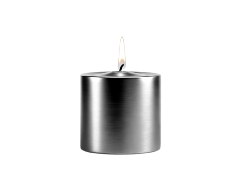 Silver metal candle