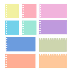 Fototapeta premium Colorful pastel spiral notebook memo sticker collection