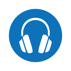 Safety Headphones Icon Hearing Protection Symbol for Workplace Design Vector
