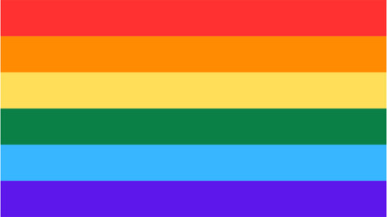 Gay rainbow pride flag banner illustration, a patriotic symbol of LGBT nation design, waving colorful yellow, vector art icon for homosexual country