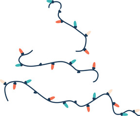Christmas lights garland vector illustration