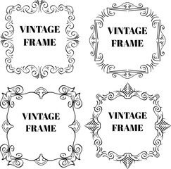 four luxury minimalist line art frames