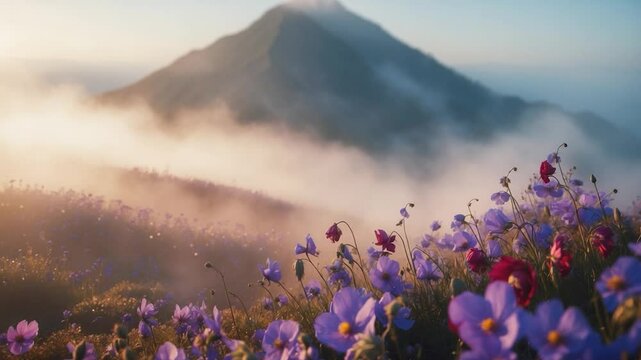 A puzzling flower patch high on a mountain.