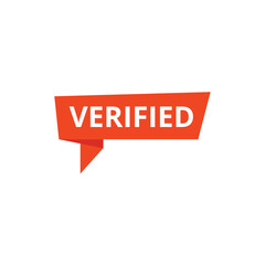 Verified Origami Speech Bubble Vector Banner Label Set. Modern Flat Design Icons