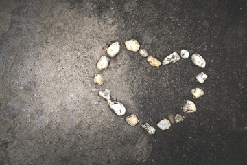 rock stack in heart shape, love and valentine concept
