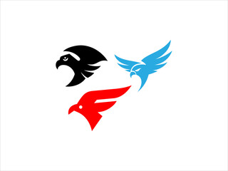 contrasting falcon bird logo facing each other.