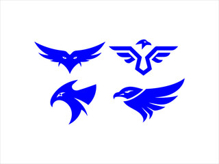 contrasting falcon bird logo facing each other.