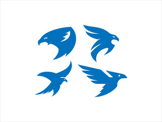 contrasting falcon bird logo facing each other.