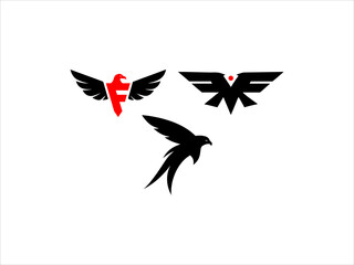 contrasting falcon bird logo facing each other.