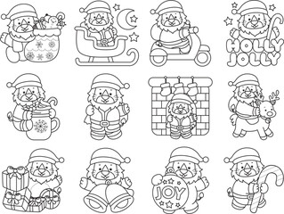 Fototapeta premium Outline of Cute Lion icon. Lineart of Funny baby Lion animal series stock illustration. life of fluffy Lion designs.