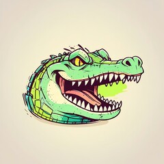 Grinning Gator: A Vibrant Crocodile Illustration