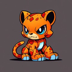 Fierce Cartoon Cheetah Cub