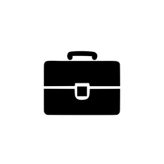 black briefcase isolated on white transparent background