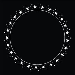 Starry Circle Frame with stars 