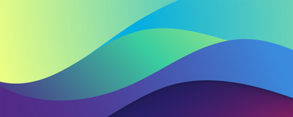 Colorful Abstract Gradient Waves Background with Fluid Curves