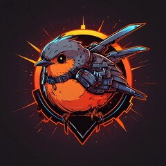 Cybernetic Avian: A Futuristic Bird in Armored Flight