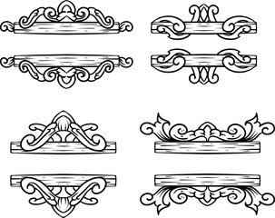 luxury wooden line art ornaments your text here