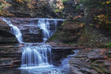 buttermilk falls state park and waterfalls in autumn